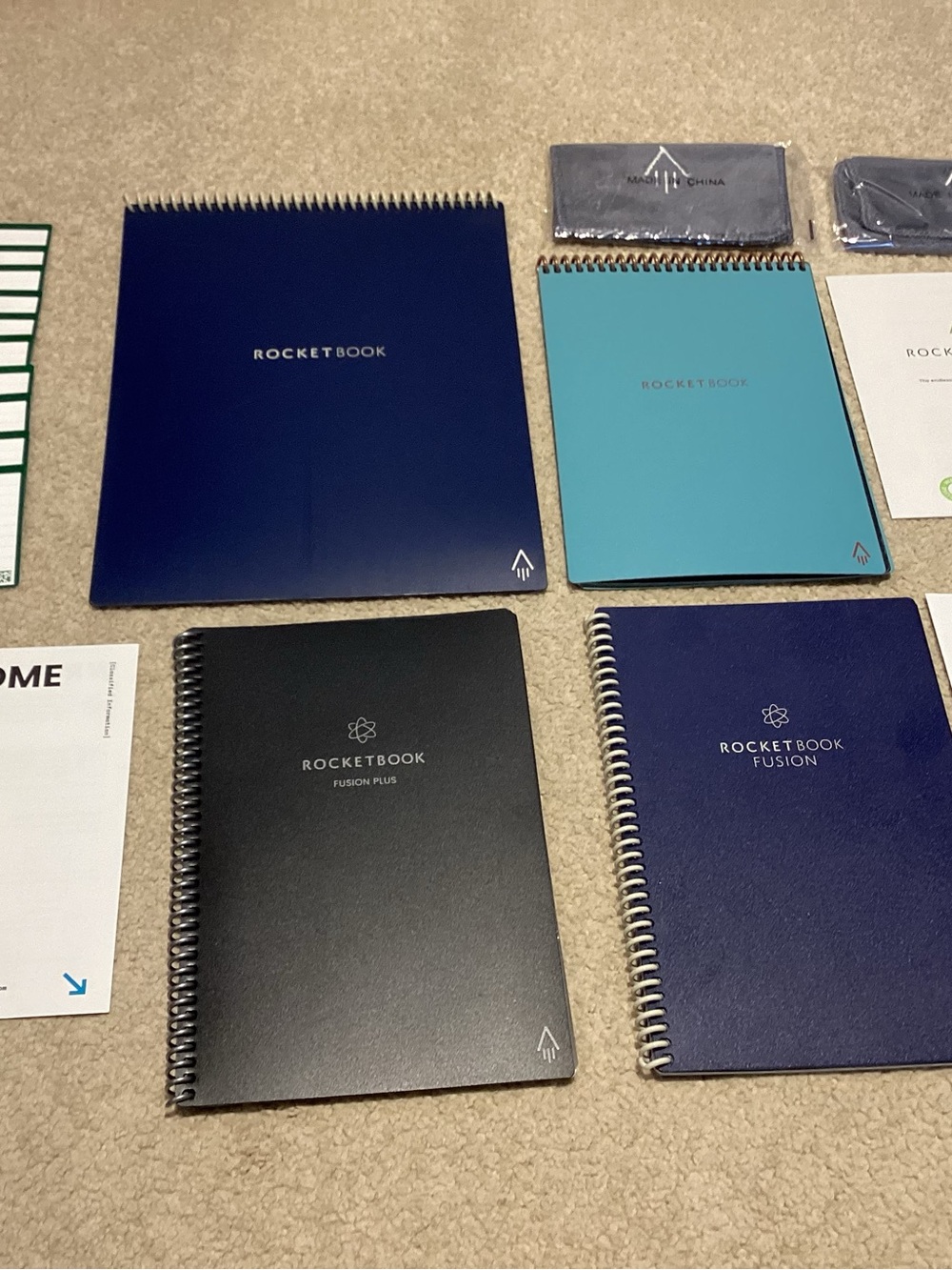 Rocketbook lot (4) Executive Size Fusion Plus, Flip, Fusion, Letter Size Flip